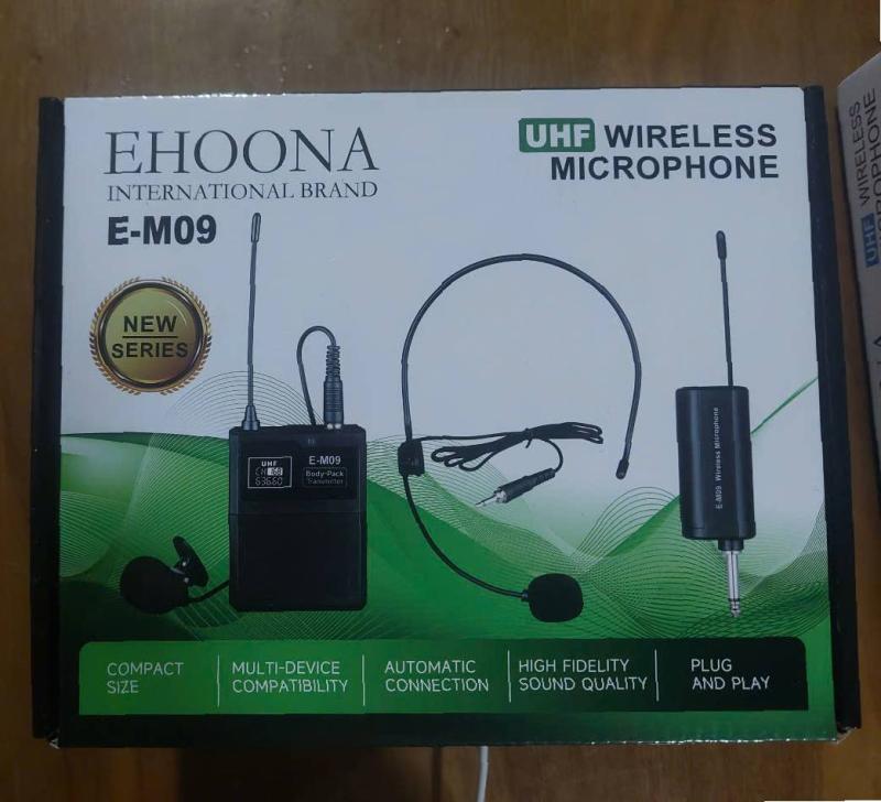 Micro đa năng không dây Ehoona E-M09 không dây, dùng cho loa trợ giảng (UHF wireless microphone)