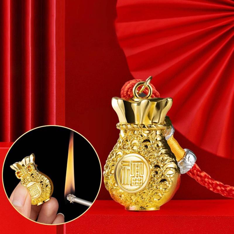 Bật lửa diêm xăng hình túi tiền tài lộc bằng kim loại
