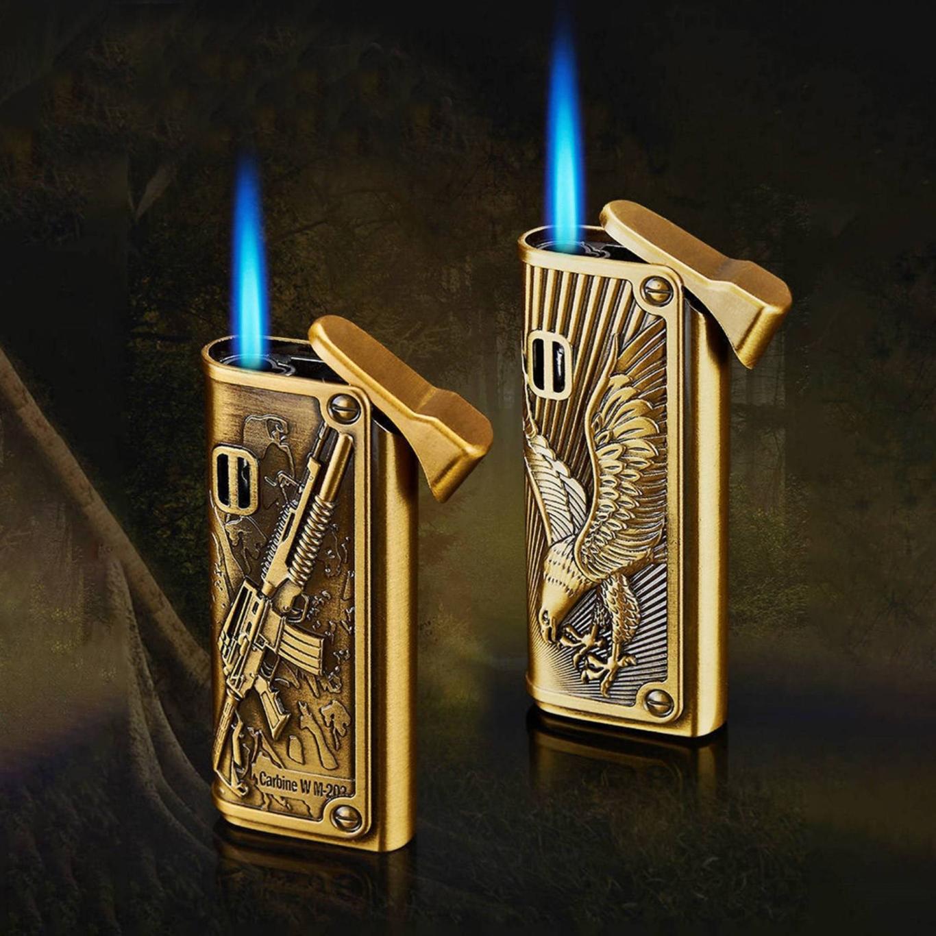 Bật lửa kim loại hình nổi - xài gas lửa khò