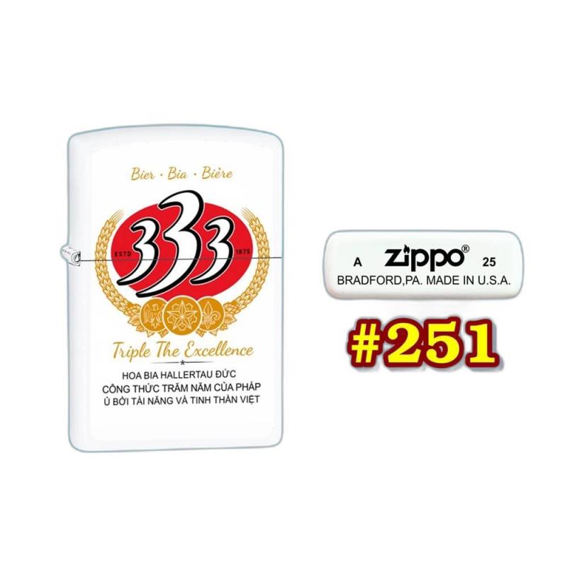 Bật lửa Zippo hình logo bia 333 xài xăng