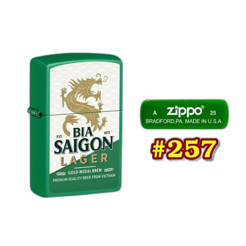 Bật lửa Zippo logo bia sài gòn lager xài xăng