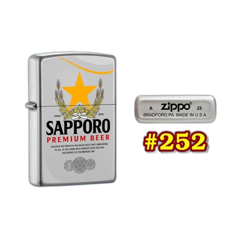 Bật lửa Zippo logo bia Sapporo xài xăng