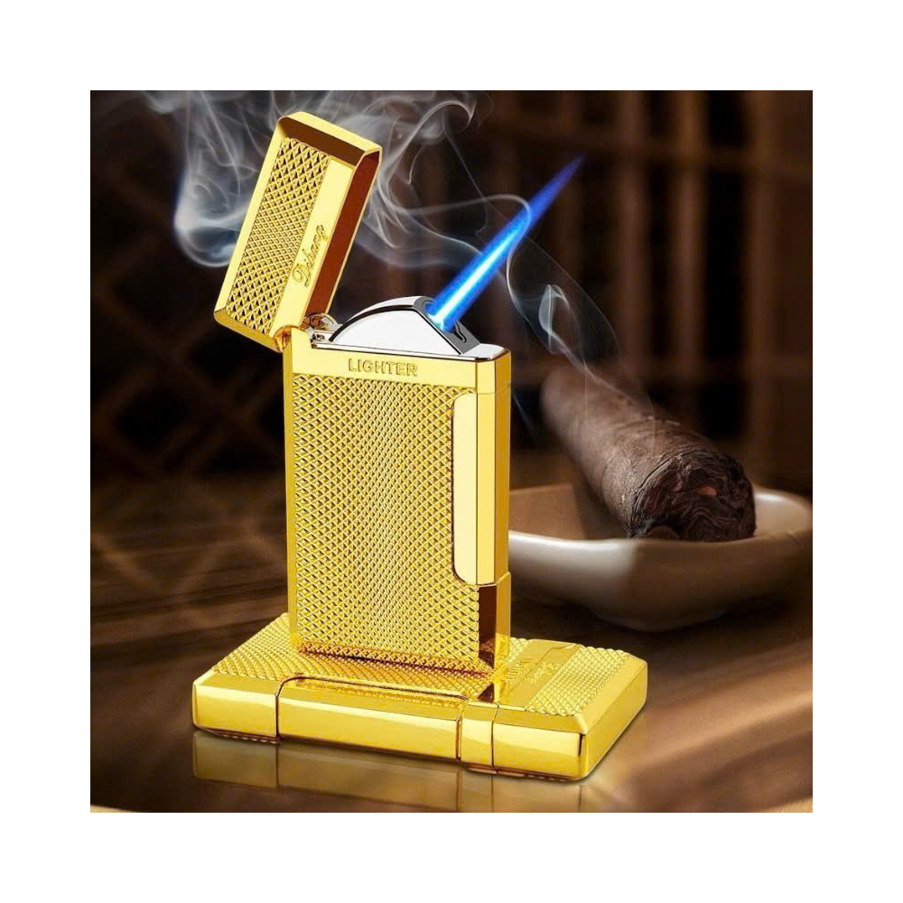 Bật lửa bấm ngang vân kim cương lửa khò