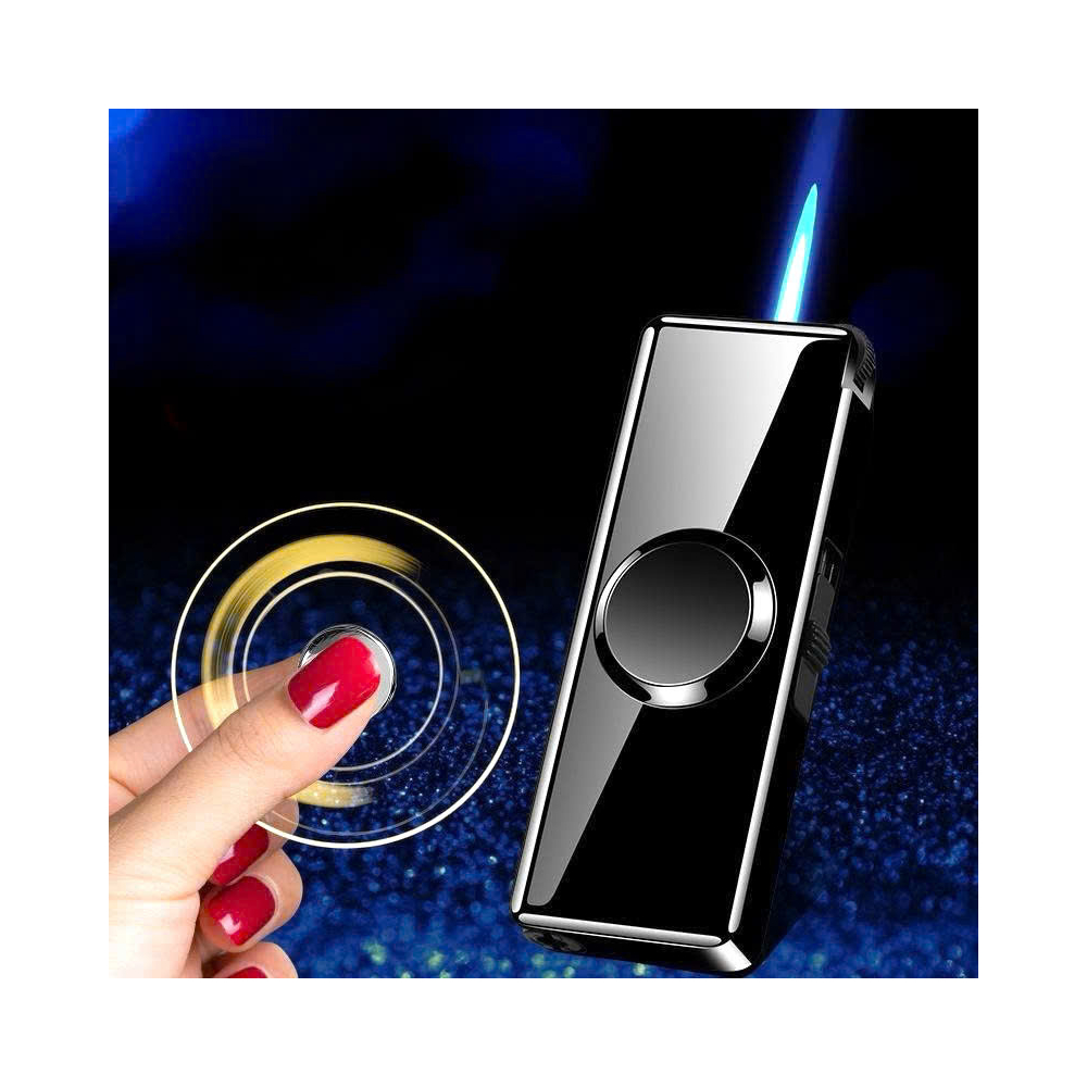 Bật lửa Dophin kim loại spinner trơn 1 tia dùng gas khò