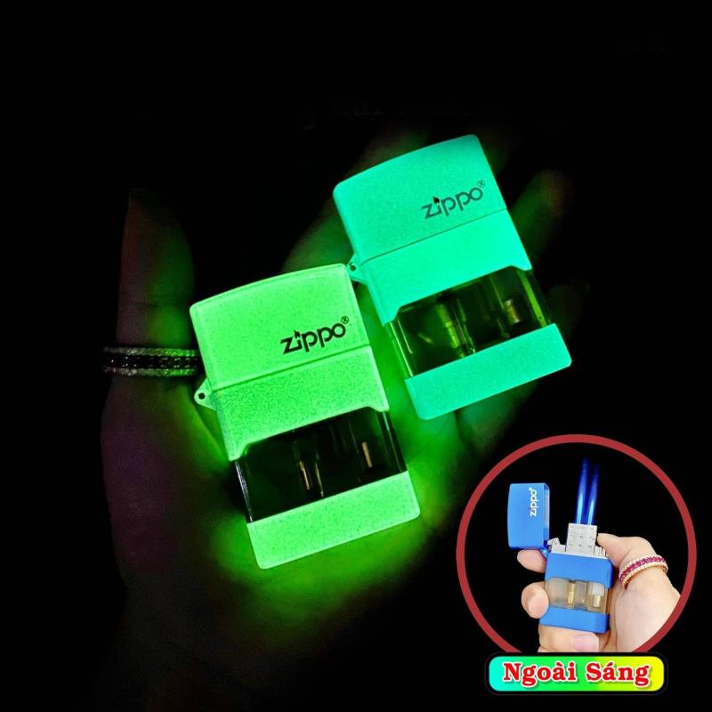 Bật lửa Zippo dạ quang gas lộ thiên 2 tia xài gas