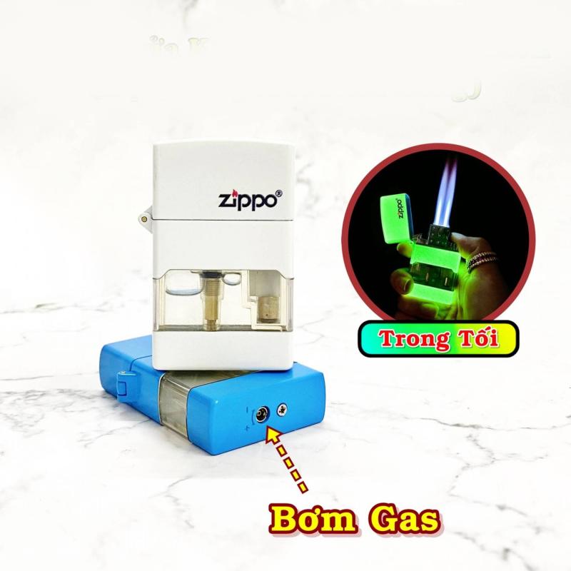 Bật lửa Zippo dạ quang gas lộ thiên 2 tia xài gas
