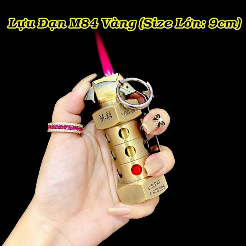 Bật lửa hình trái lựu đạn M-84 vàng size lớn xài gas