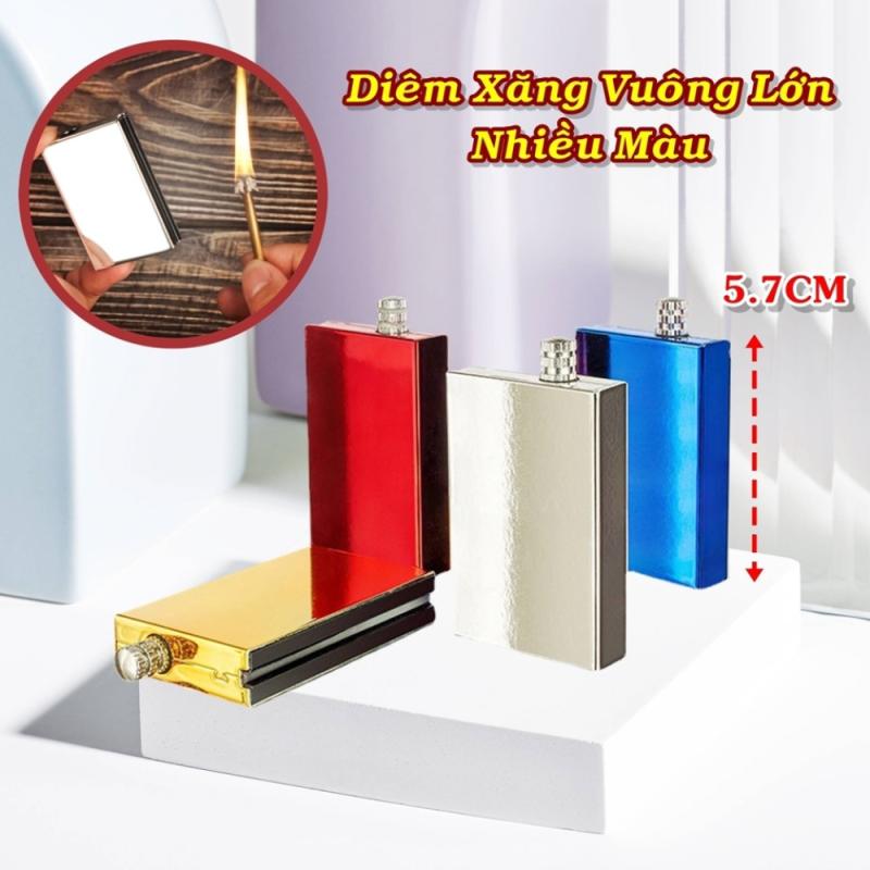 Bật lửa diêm xăng hình vuông nhiều màu