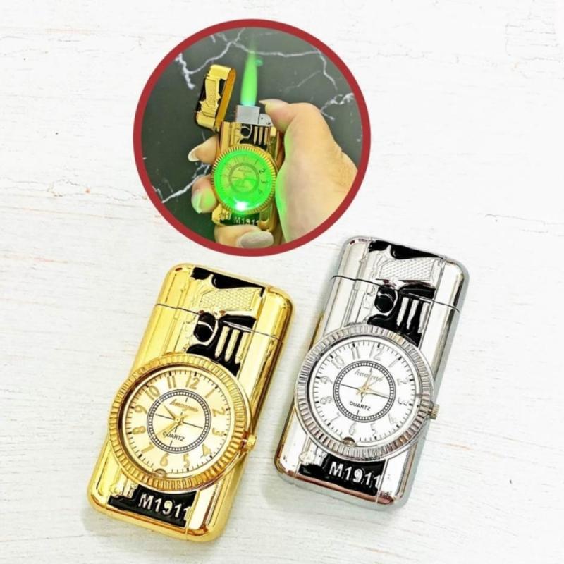 Đồng hồ bật lửa hình súng - có đèn led - xài gas