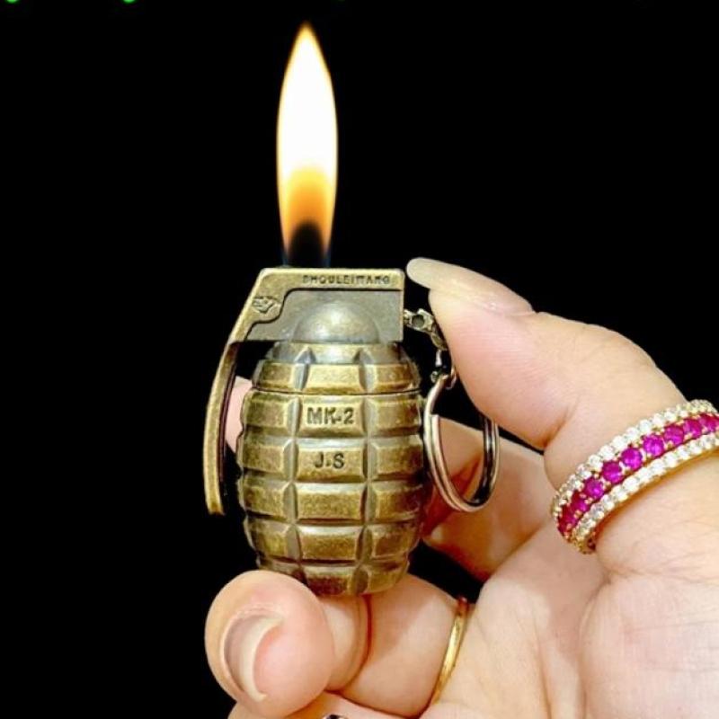 Bật lửa hình trái lựu đạn MK-2 kim loại dùng gas