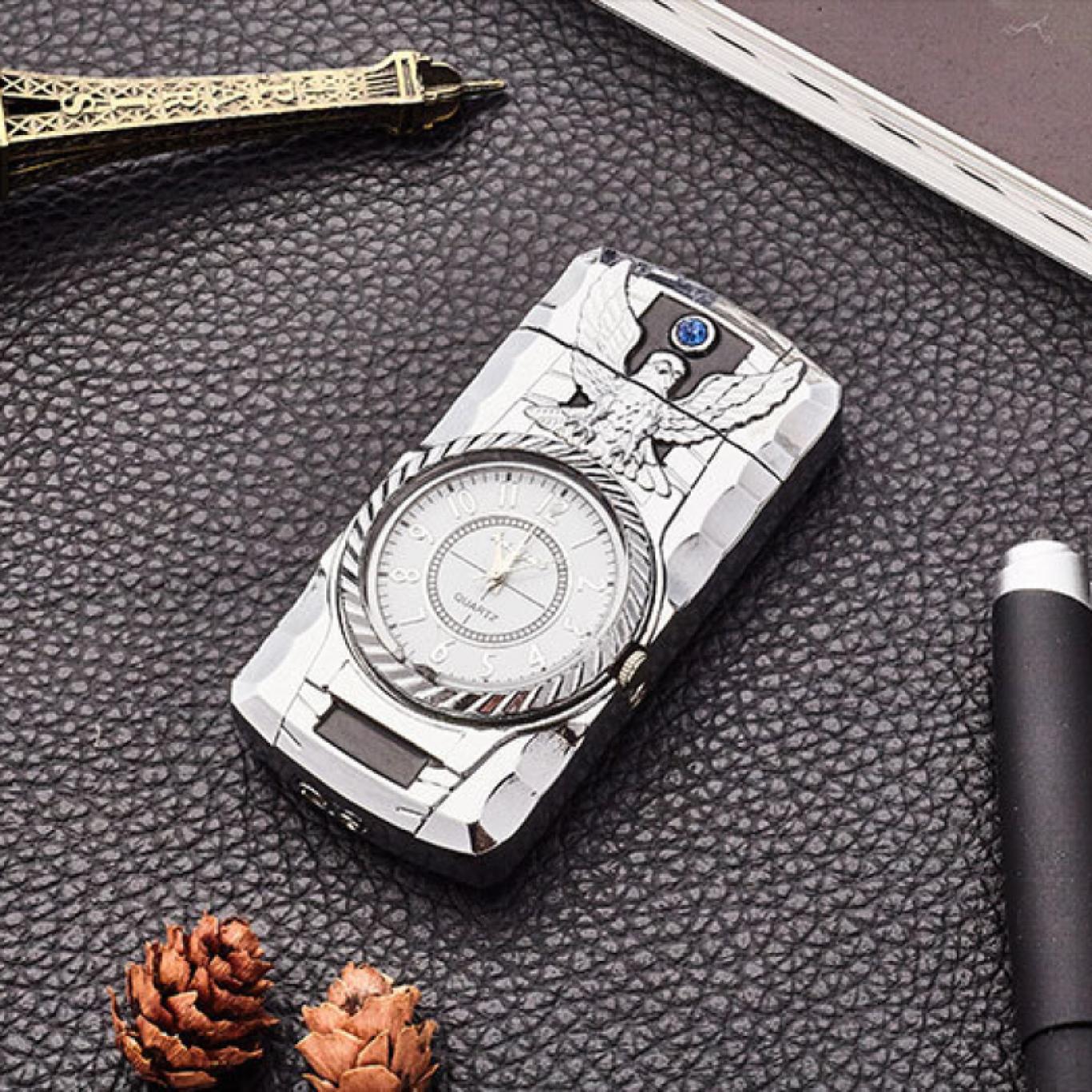 Bật lửa có đồng hồ hình đại bàng có hộp