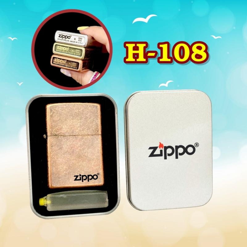 Bật lửa Zippo màu đồng trơn giả cổ dùng xăng