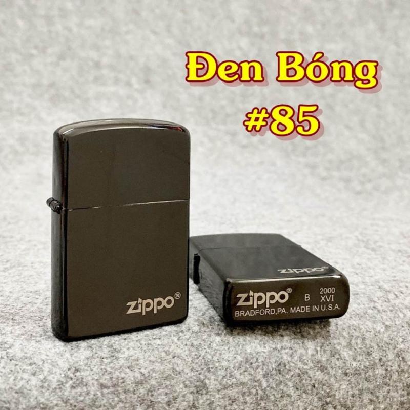 Bật lửa Zippo trơn bóng màu đen bóng xài xăng