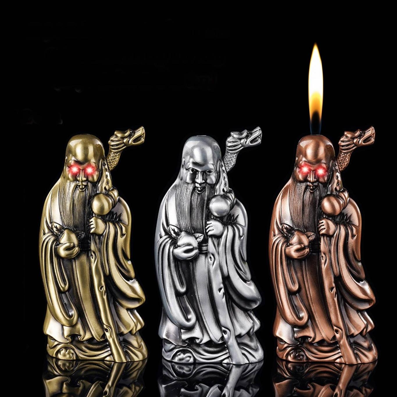 Bật lửa hình ông Thọ có đèn nhấp nháy bật lửa để bàn xài gas