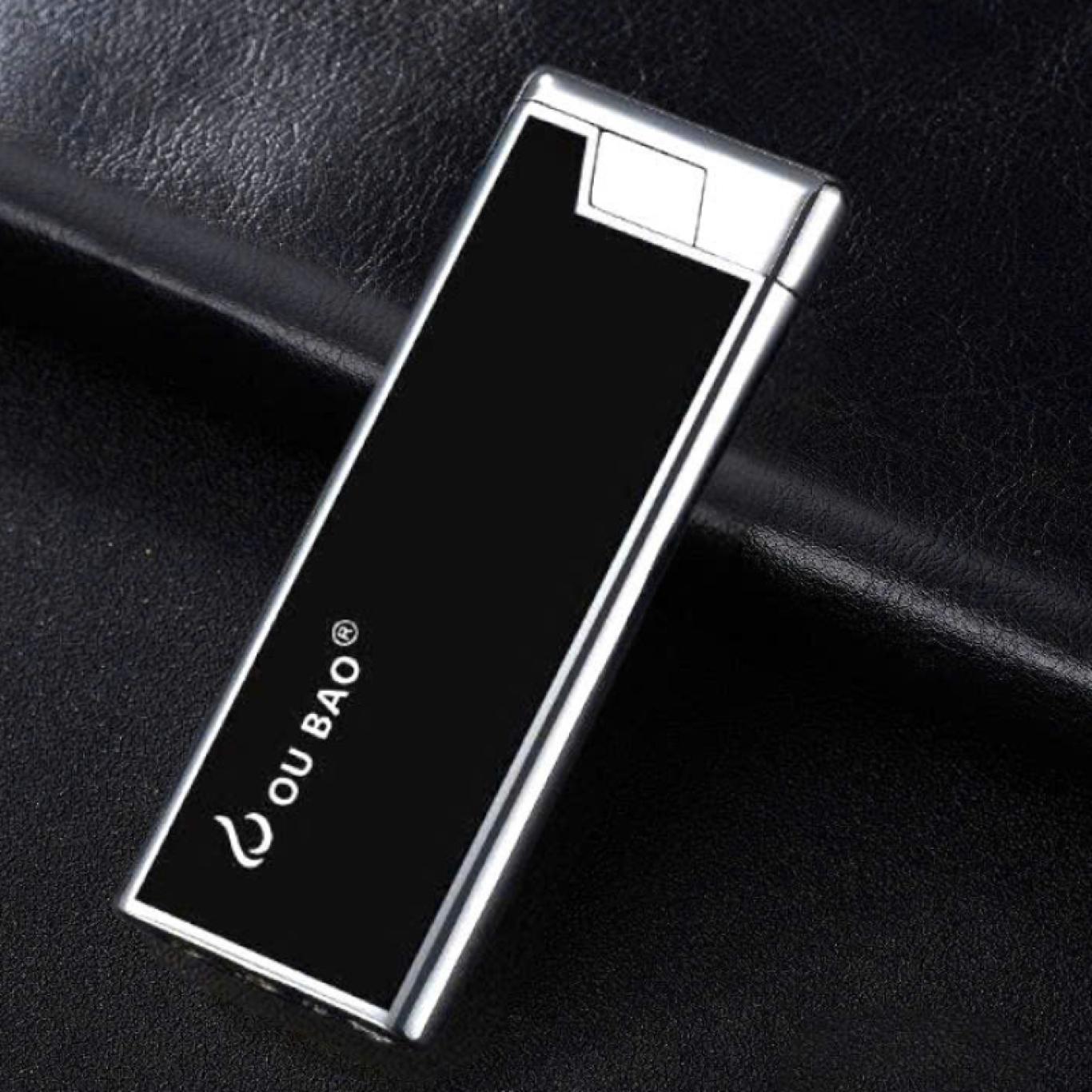 Bật lửa Ou Bao trơn bóng siêu mõng gas đá rảnh tay