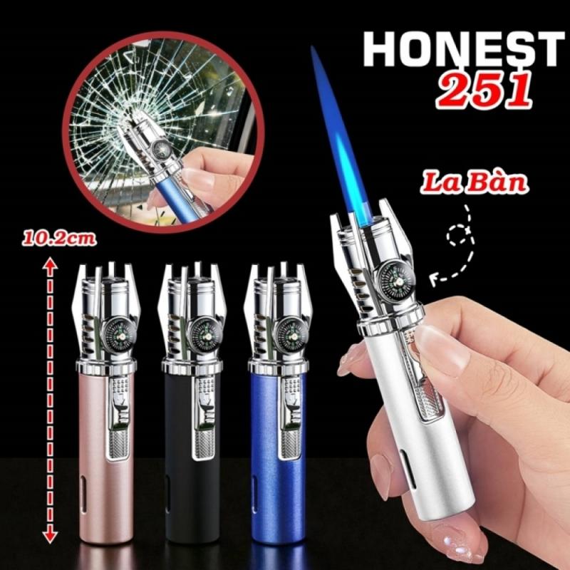 Bật lửa khè Honest 251 mini tự vệ thoát hiểm có la bàn xài gas