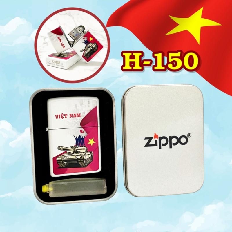 Bật lửa Zippo hình việt nam chiến thắng hộp thiếc