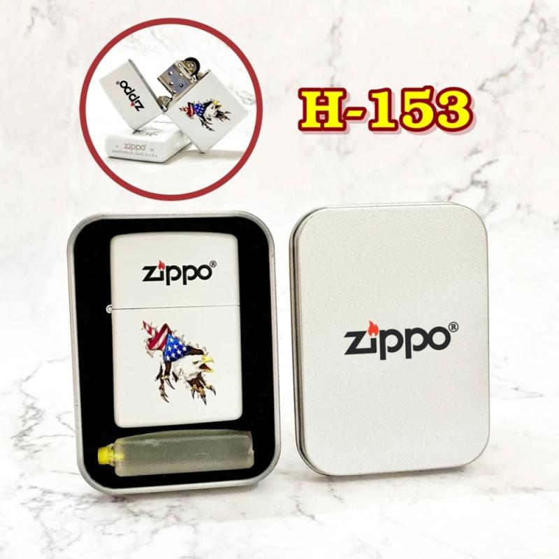 Bật lửa Zippo 2 mặt hình đại bàng cờ mỹ có mộc đáy hộp thiếc
