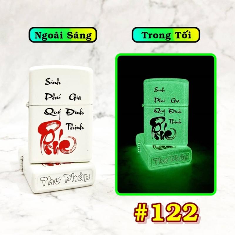 Bật lửa Zippo dạ quạng chữ thư pháp - Phúc