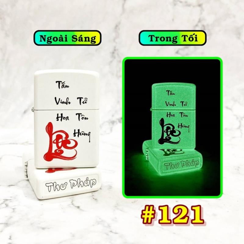 Bật lửa Zippo chữ thư pháp dạ quang - Lộc
