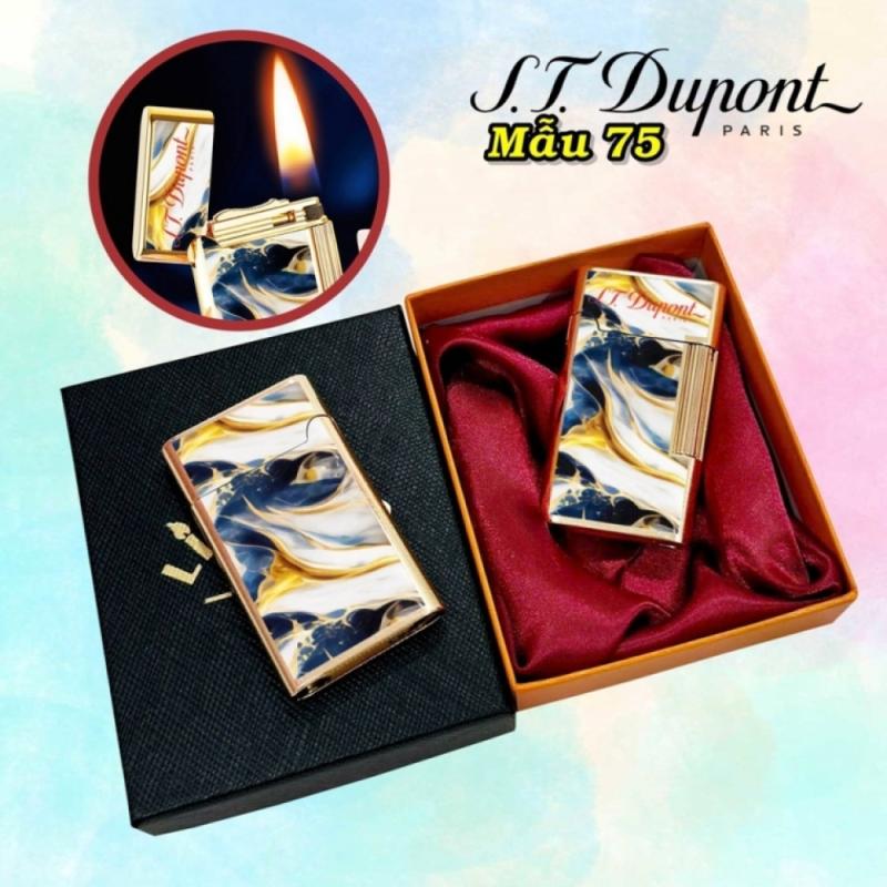 Bật lửa dupont vân đá m-75 có hộp xài xăng