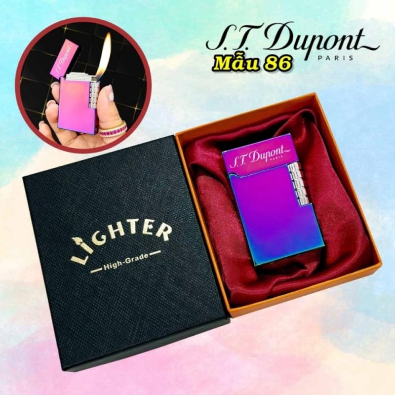 Bật lửa dupont màu titan có hộp xài gas