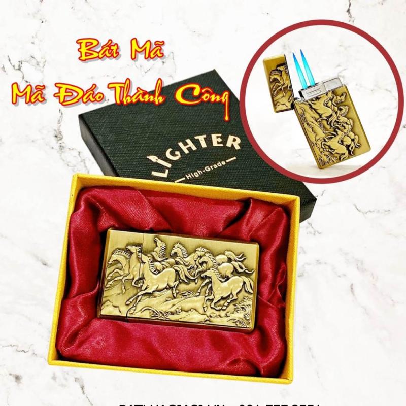 Bật lửa hình bát mã (mã đáo thành công) - có hộp - khè 2 tia