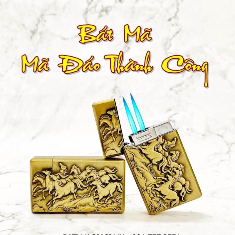 Bật lửa khè 2 tia hình bát mã (mã đáo thành công) - (xài gas)