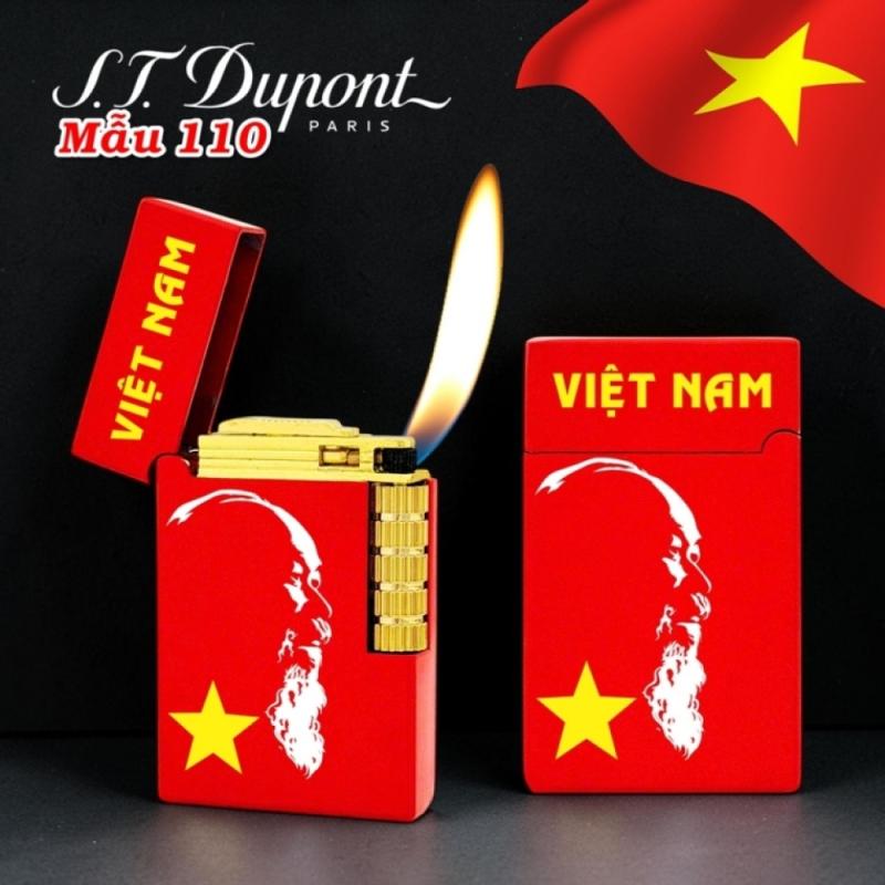 Bật lửa dupont hình bác hồ và sao vàng m-110 - (xài gas)