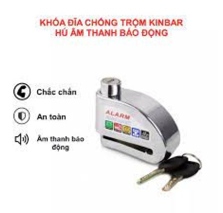 Khóa đĩa chống trộm cho xe máy KinBAR trắng